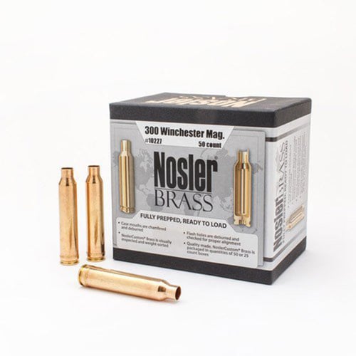 Nosler 10227 Premium Brass Unprimed Cases 300 Win Mag Rifle Brass/ 50 Per Box